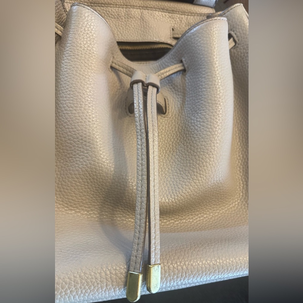 MARC JACOBS pebble leather taupe grey backpack purse gold hardware small medium - Picture 5 of 14